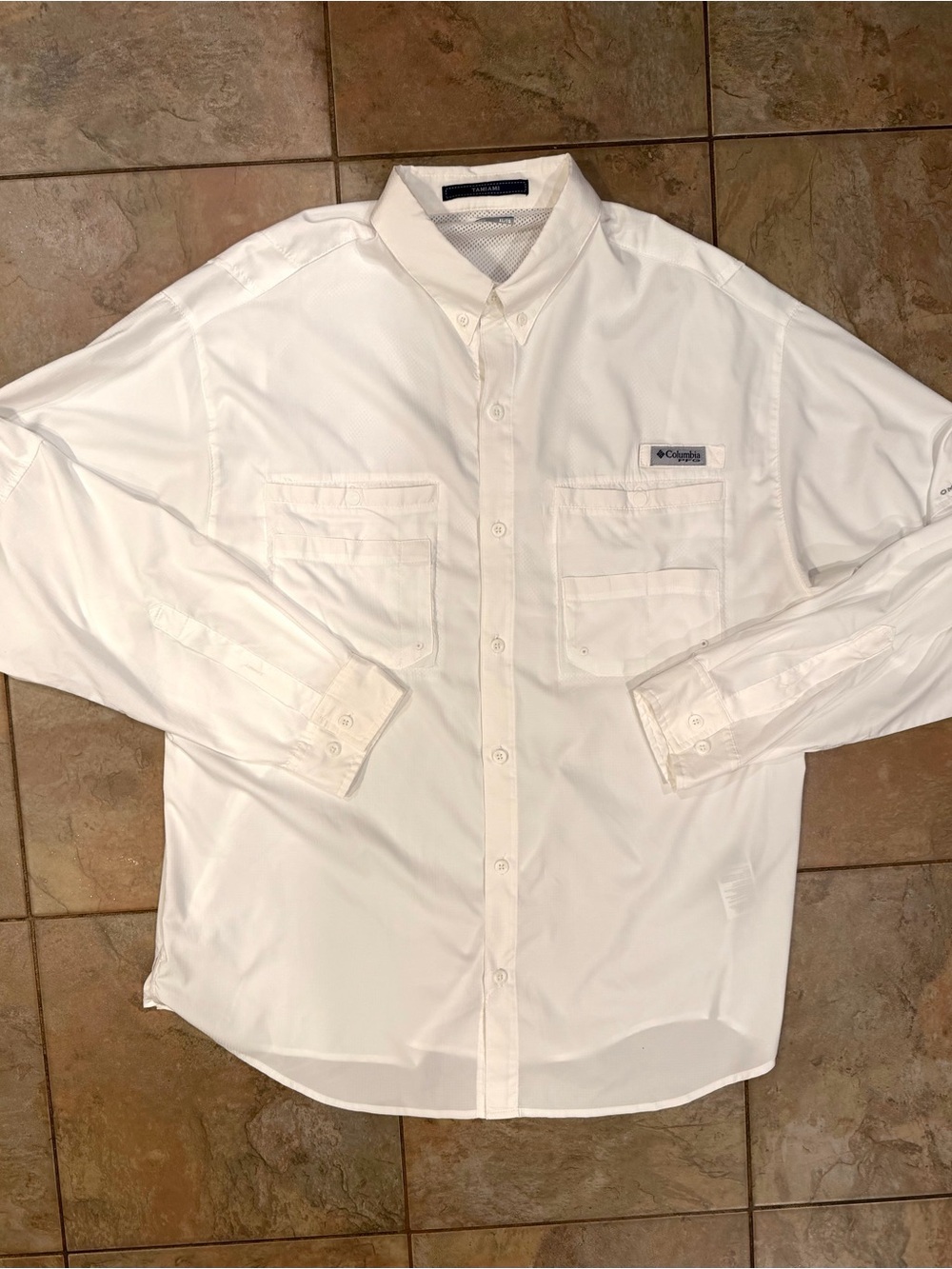 Columbia Mens Tamiami PFG Long Sleeve Shirt‎ White Size XL